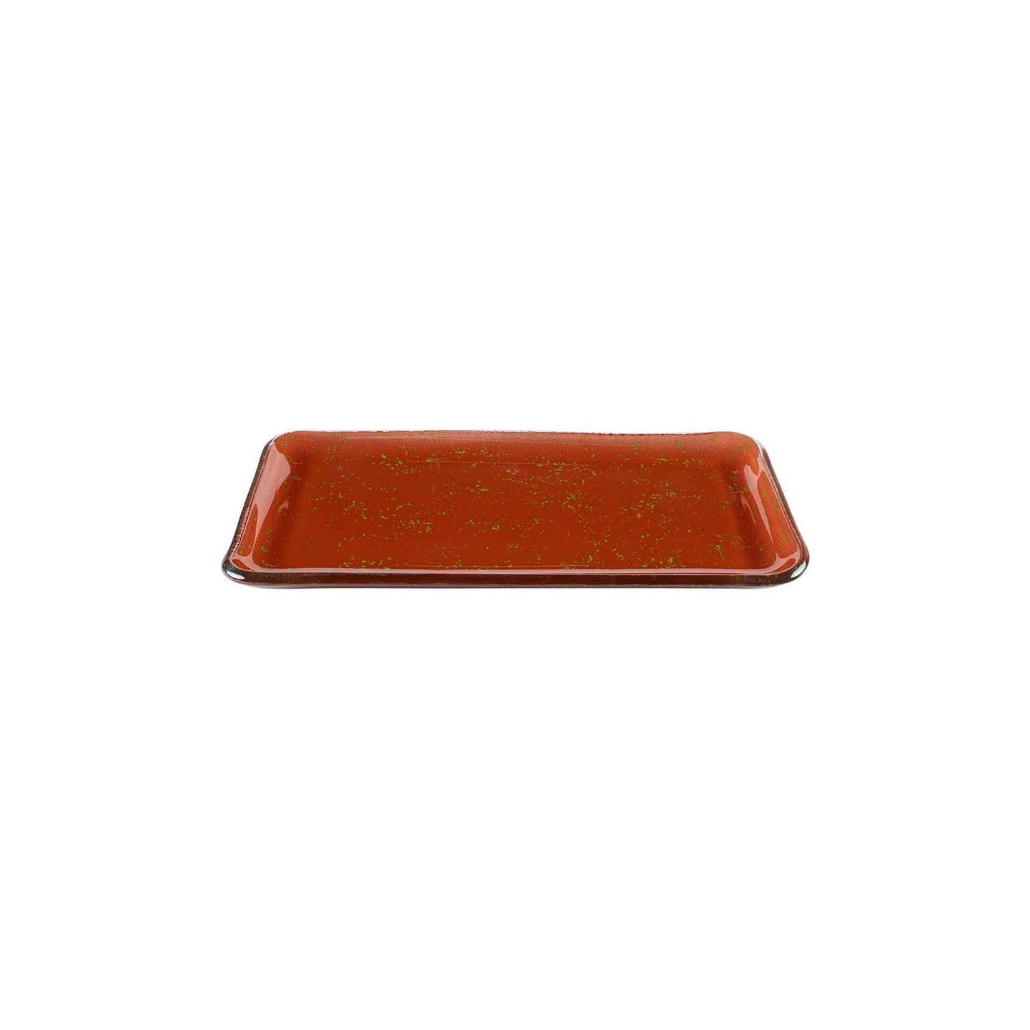 Glass Dinnerware 12.25" x 6" x h:1" Rectangular Paprika Glass Platter - Case Pack: 6