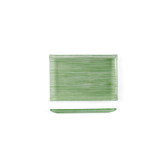 Glass Dinnerware 8.5" x 5.75" Rectangular Green Glass Plate - Case Pack: 12