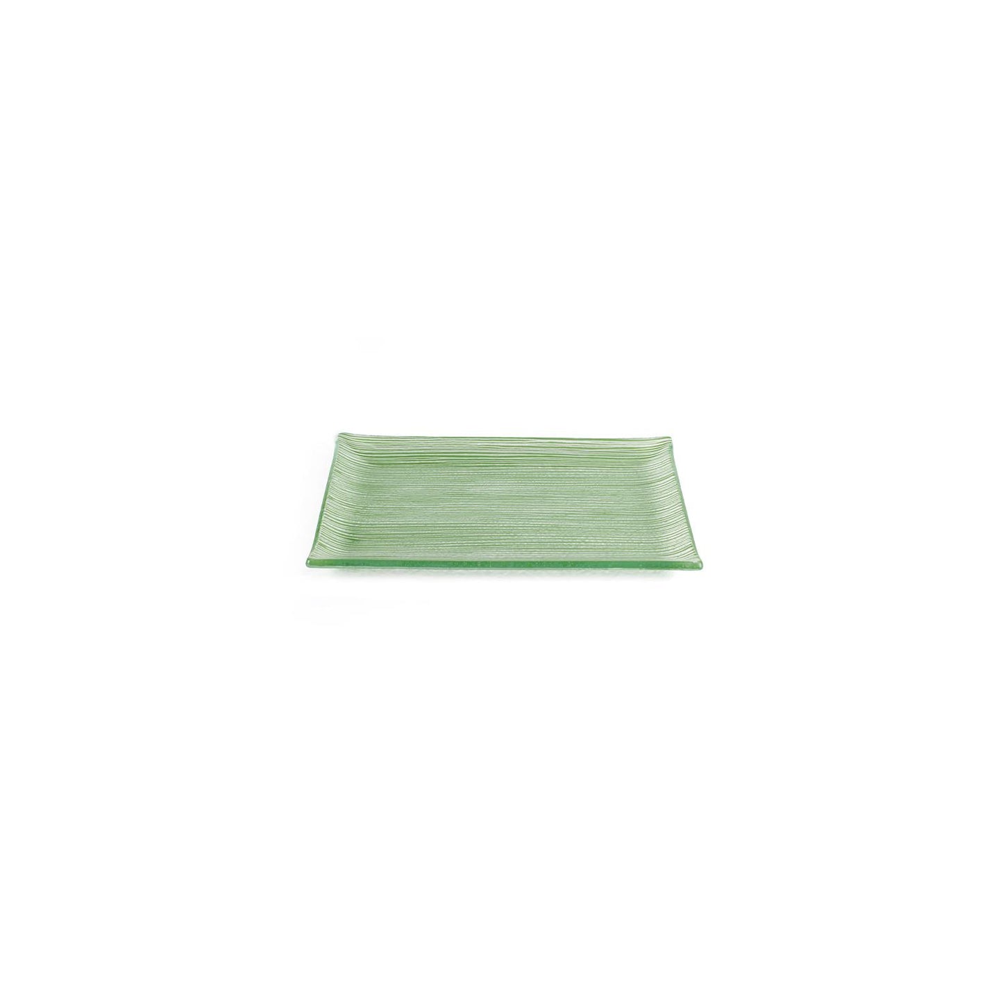 Glass Dinnerware 8.5" x 5.75" Rectangular Green Glass Plate - Case Pack: 12