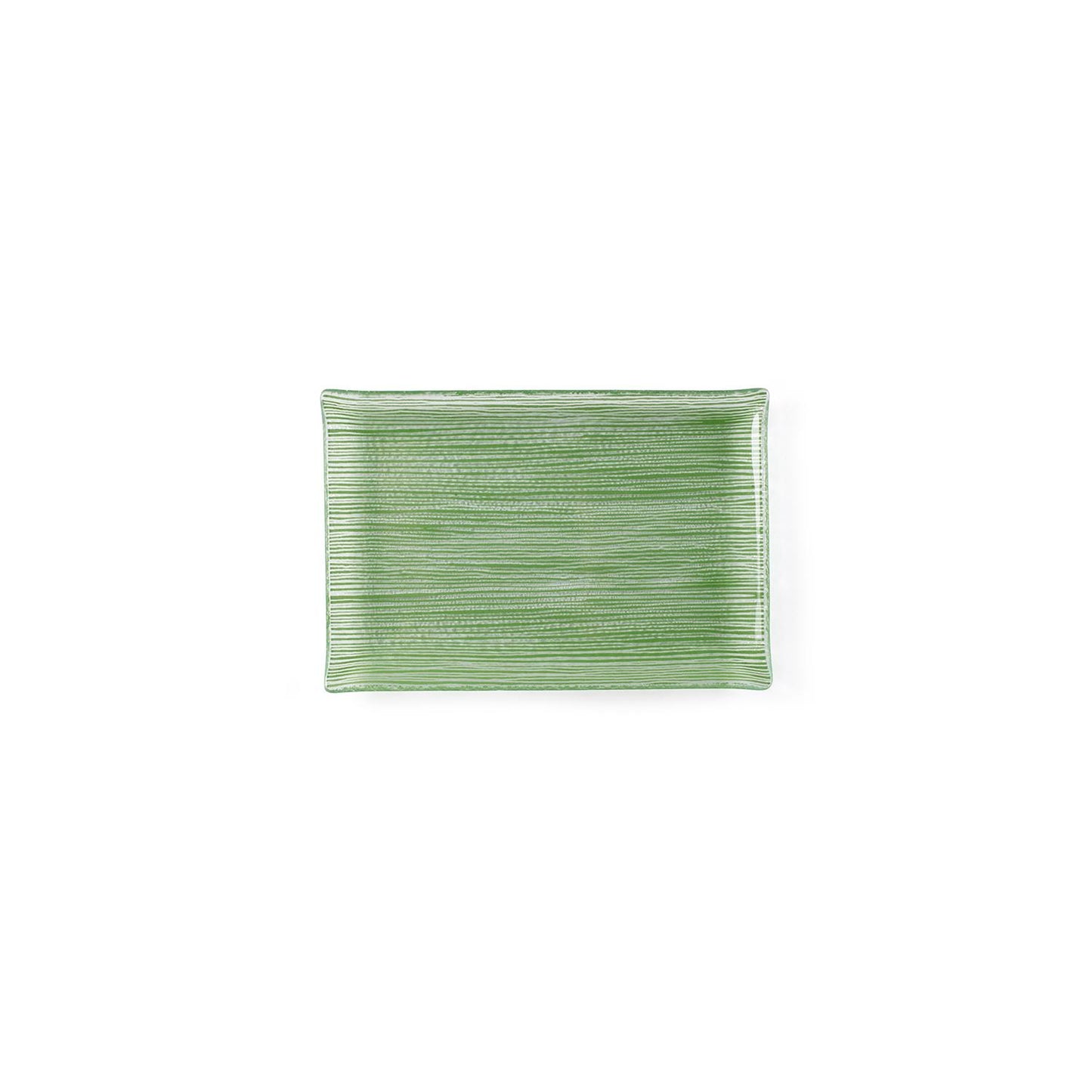 Glass Dinnerware 8.5" x 5.75" Rectangular Green Glass Plate - Case Pack: 12