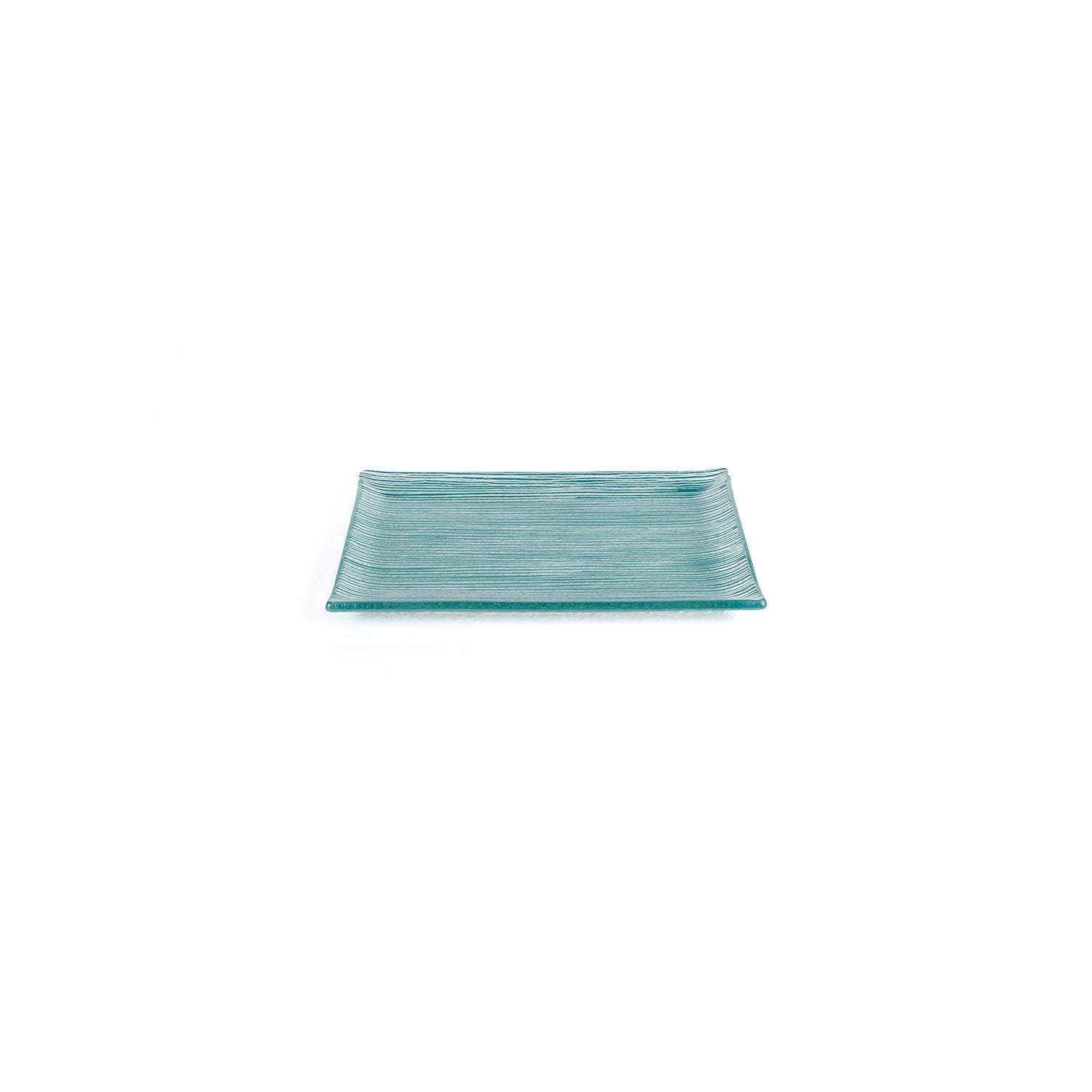 Turgla Fusion Glass 8.5" x 5.75" Rectangular Blue Glass Plate
