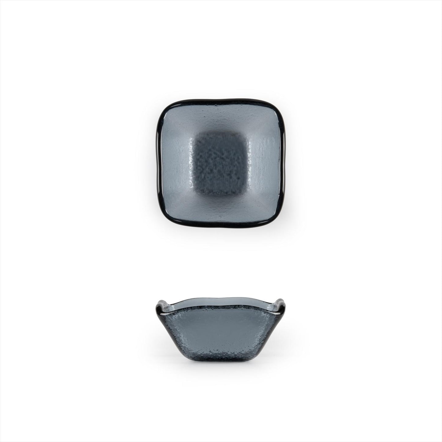 Glass Dinnerware 2.25" x 2.25" x h:1.5" 2 oz. Square Charcoal Glass Ramekin - Case Pack: 24