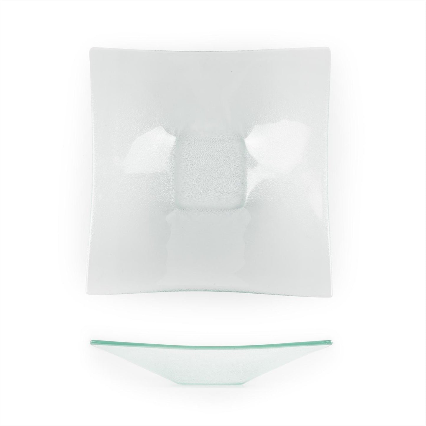 Glass Dinnerware 10.75" x 0.5" x h:1.5" 1 oz. Square Clear Glass Deep Plate - Case Pack: 6