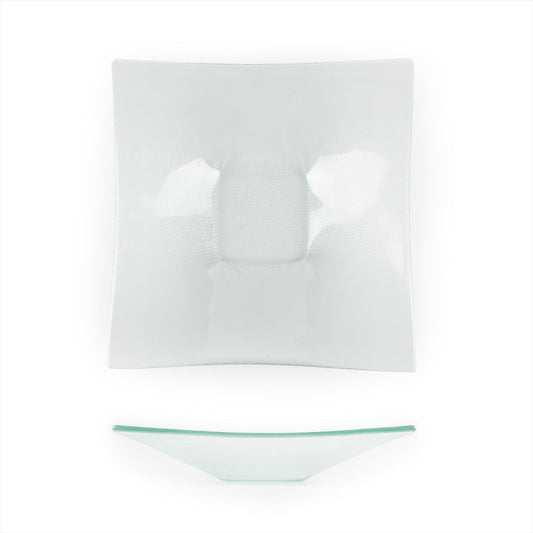 Glass Dinnerware 10.75" x 0.5" x h:1.5" 1 oz. Square Clear Glass Deep Plate - Case Pack: 6