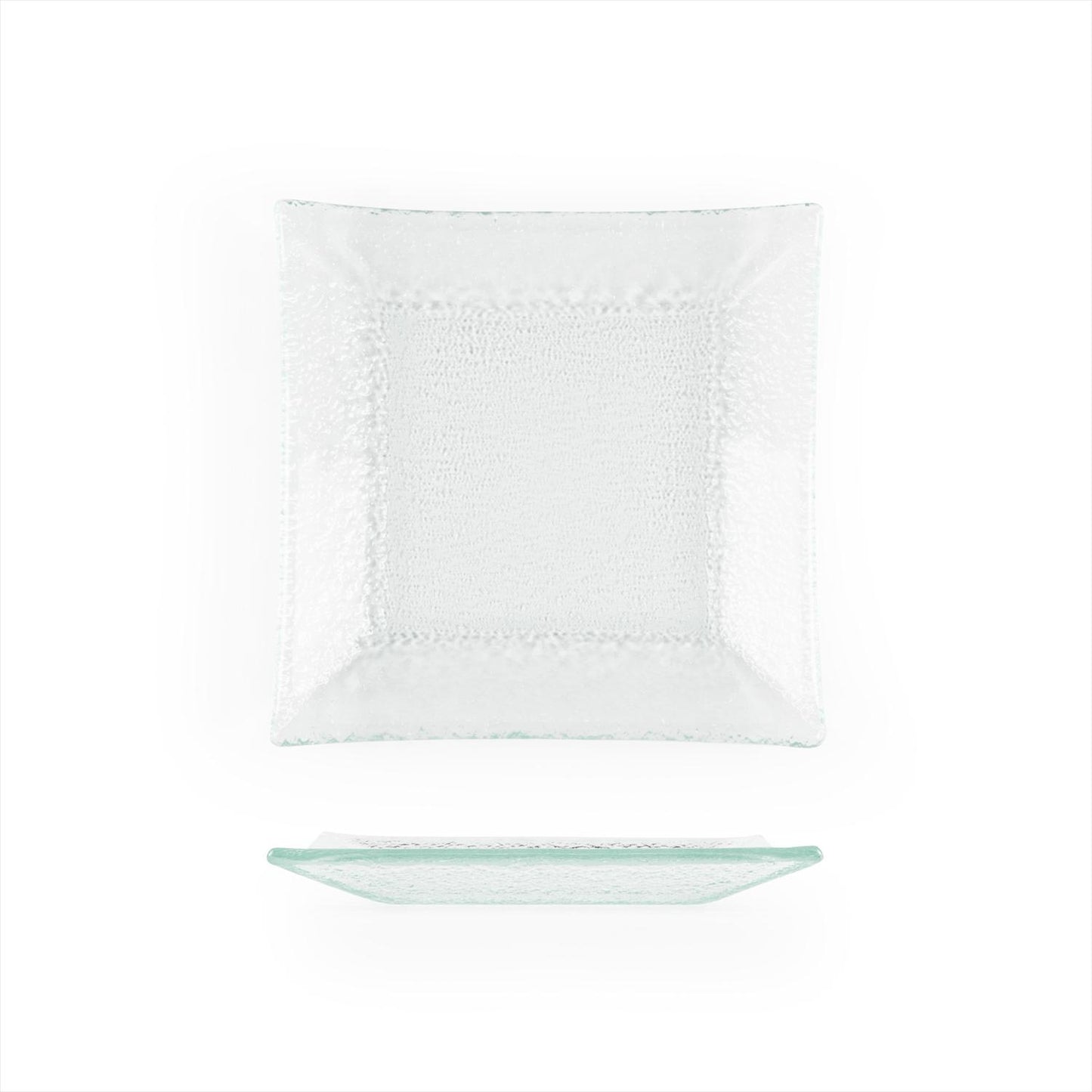 Glass Dinnerware 6.25" x 6" Square Clear Glass Plate - Case Pack: 12