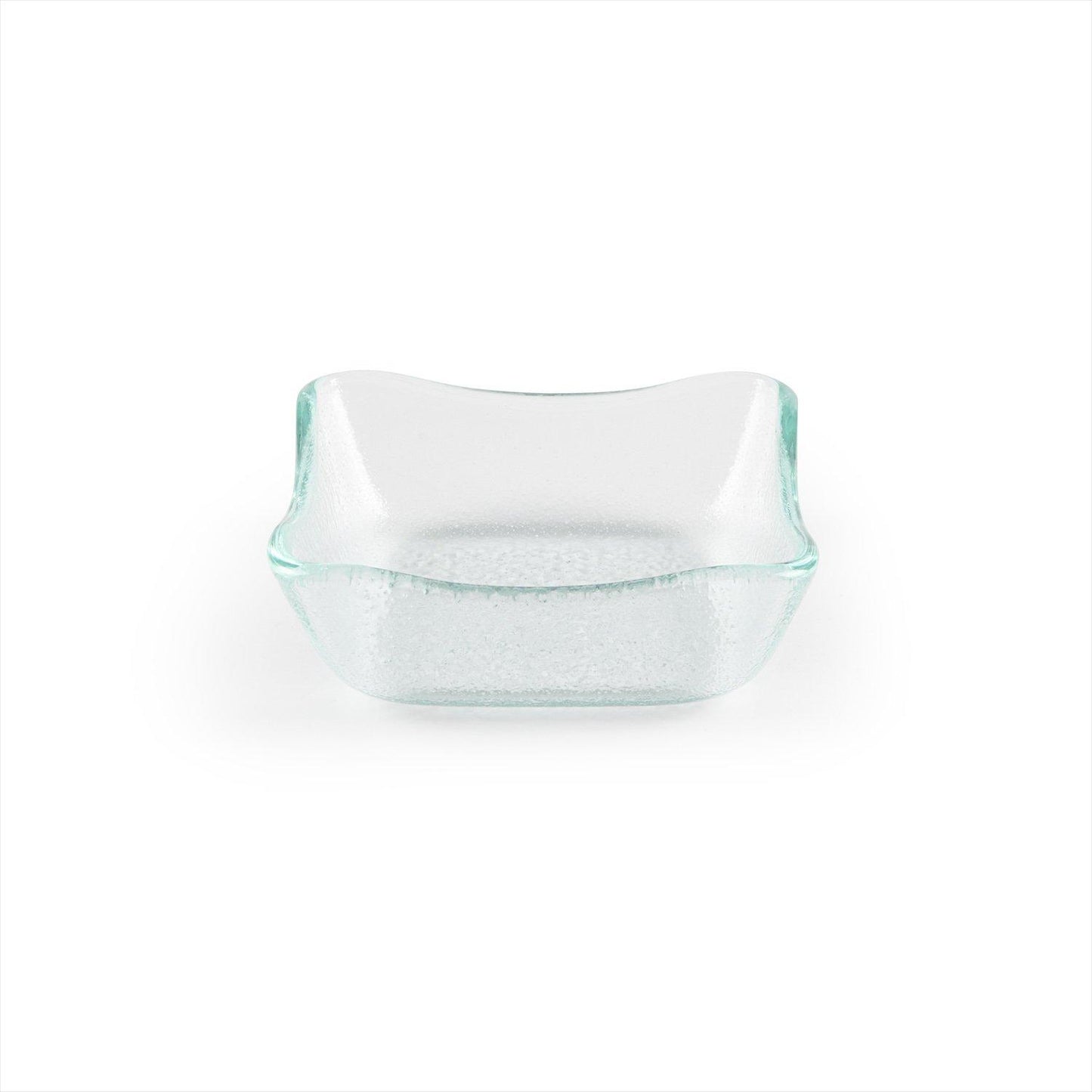 Glass Dinnerware 3.5" x 3.5" x h:1.25" 3 oz. Square Clear Glass Deep Plate - Case Pack: 24