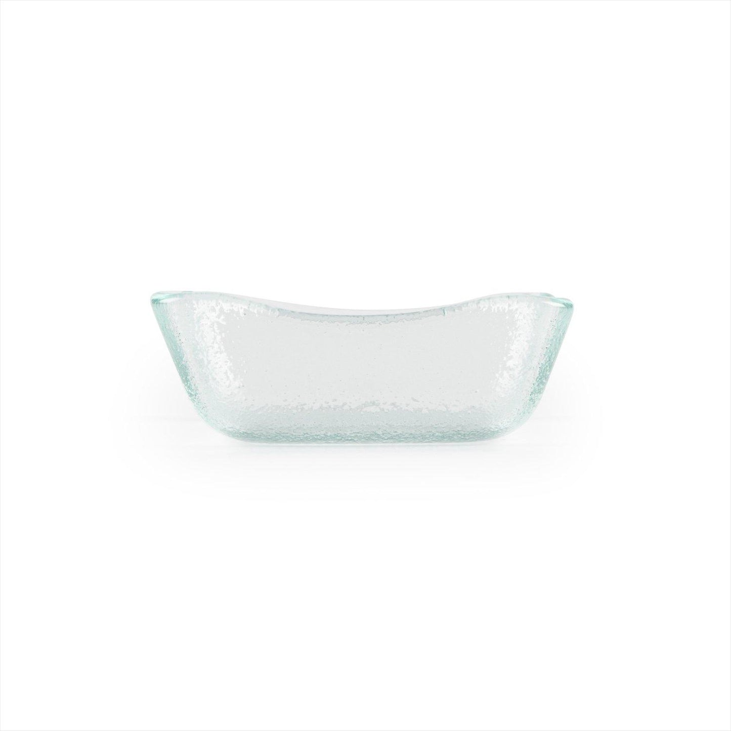 Glass Dinnerware 3.5" x 3.5" x h:1.25" 3 oz. Square Clear Glass Deep Plate - Case Pack: 24