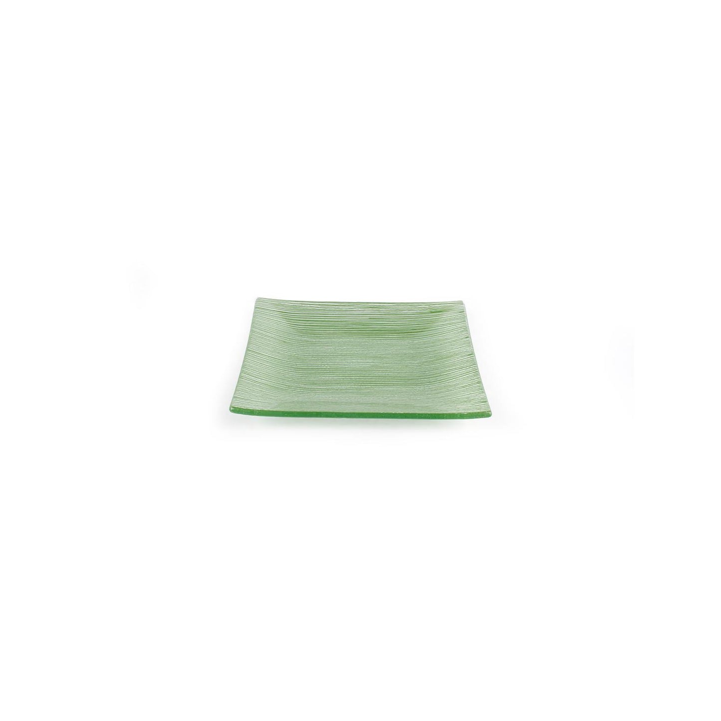 Glass Dinnerware 7.75" x 7.75" Square Green Glass Plate - Case Pack: 12