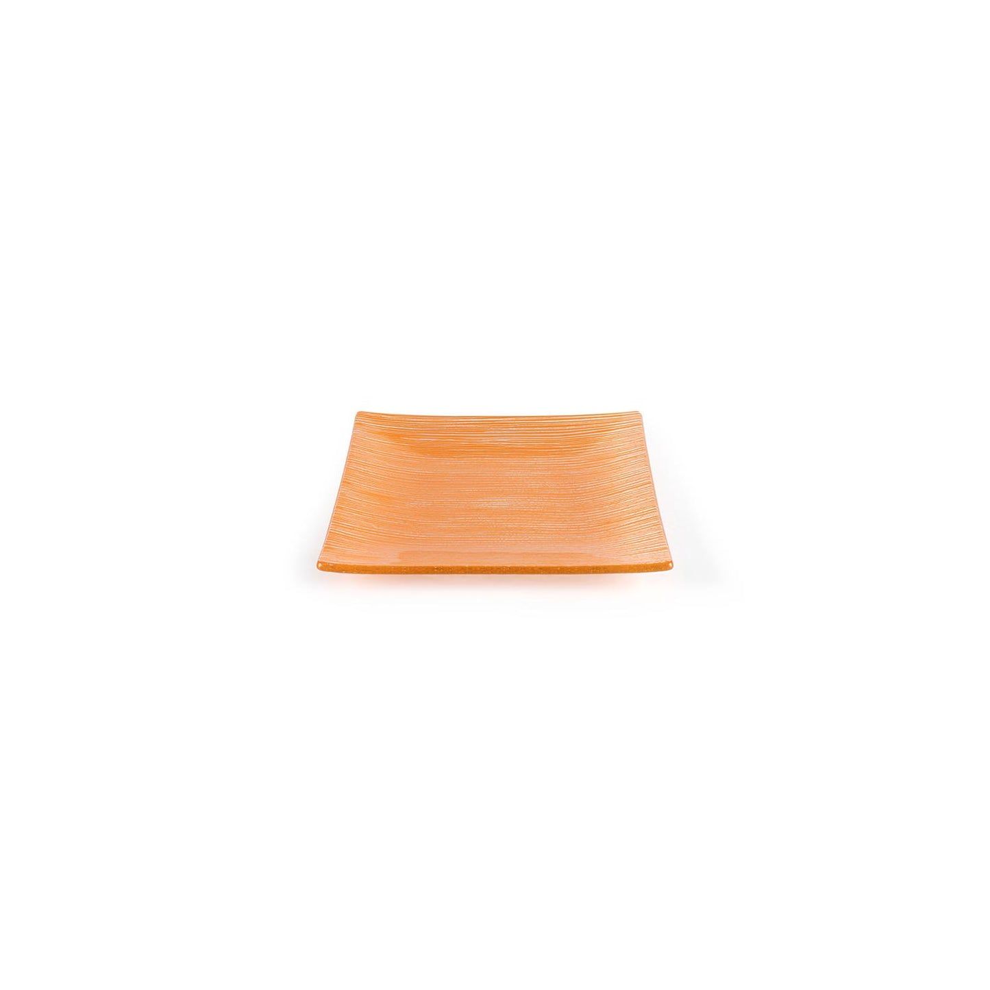 Glass Dinnerware 7.75" x 7.75" Square Orange Glass Plate - Case Pack: 12