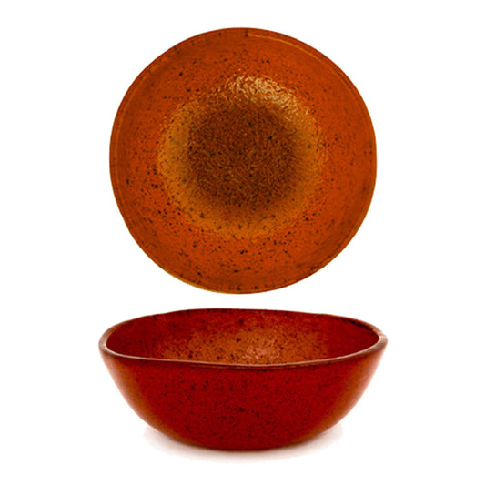 Glass Dinnerware dia.5.5" h:2" 14 oz. Round Paprika Glass Bowl - Case Pack: 12