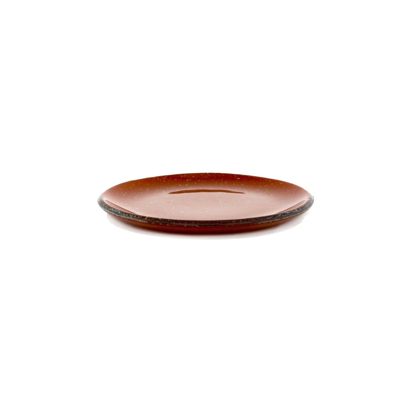 Turgla Fusion Glass dia.6.25" Round Paprika Glass Plate