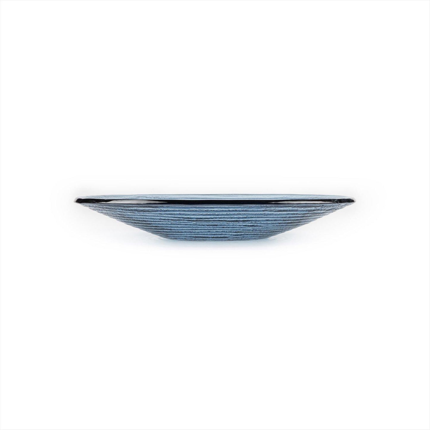 Glass Dinnerware dia.11.75" h:1.5" 32 oz. Round Transparent Blue Glass Bowl - Case Pack: 6