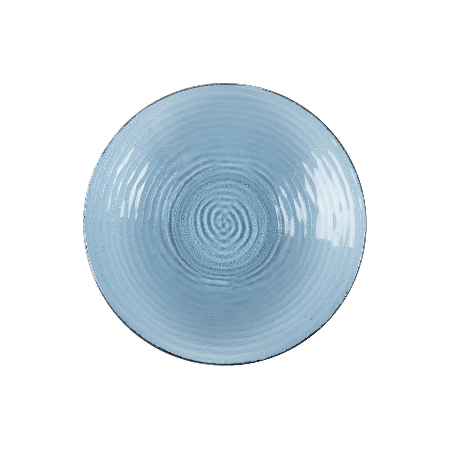 Glass Dinnerware dia.11.75" h:1.5" 32 oz. Round Transparent Blue Glass Bowl - Case Pack: 6