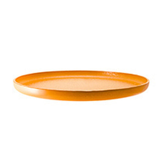 Glass Dinnerware dia.13.5" h:1" Round Turmeric Glass Platter - Case Pack: 6