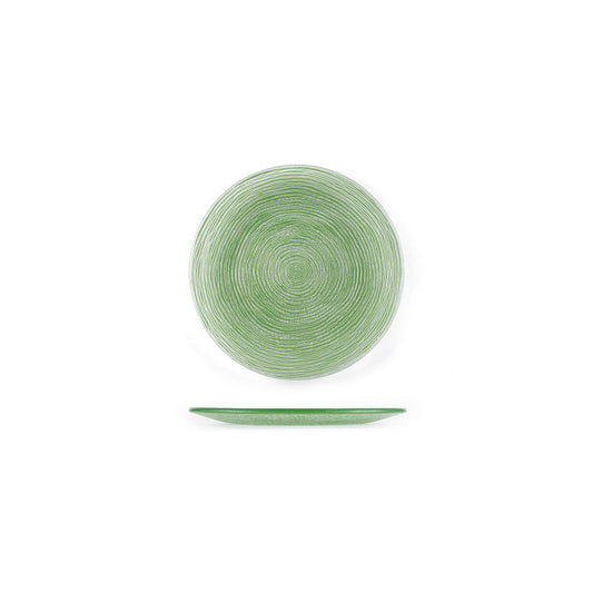 Glass Dinnerware dia.7.75" Round Green Glass Plate - Case Pack: 12