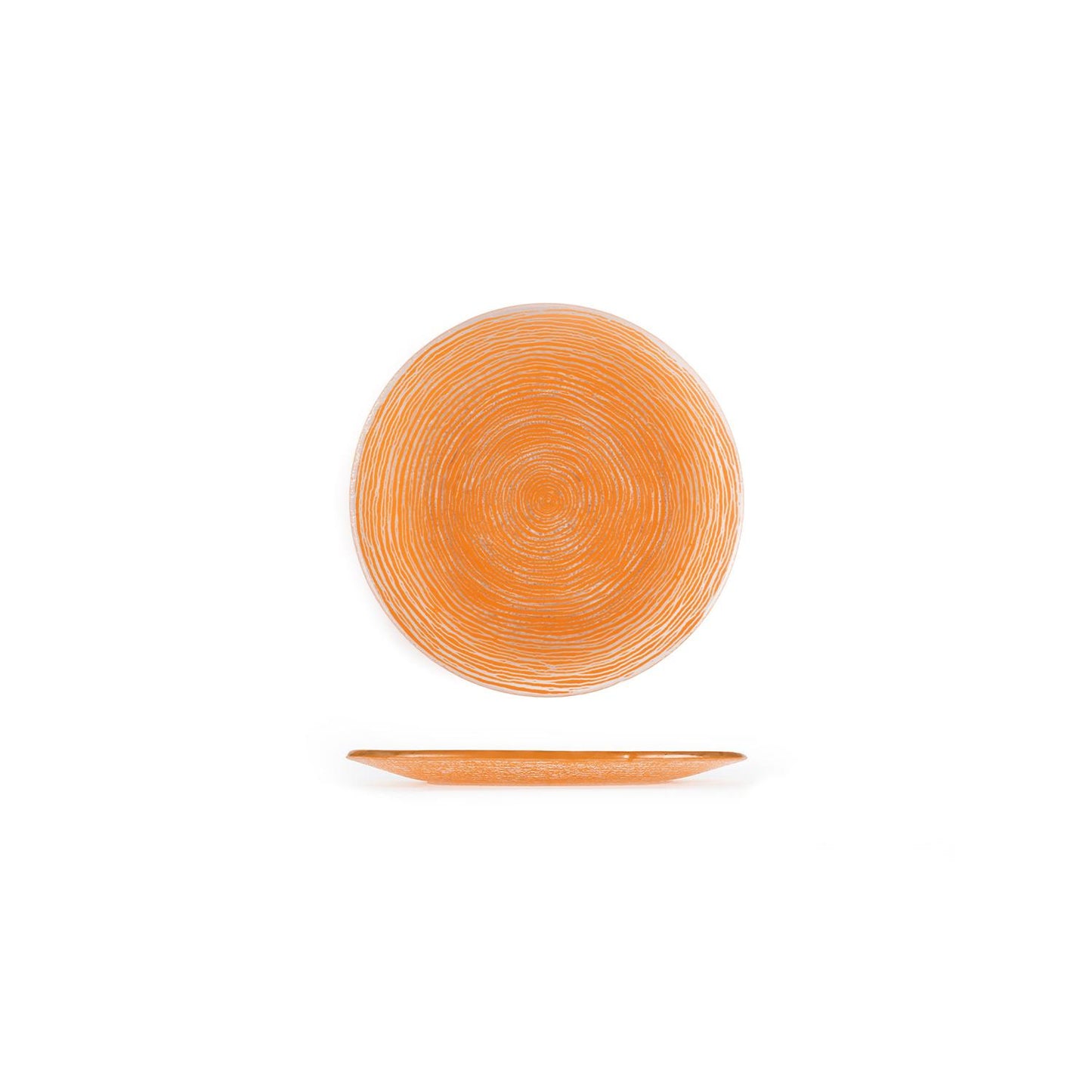 Glass Dinnerware dia.7.75" Round Orange Glass Plate - Case Pack: 12