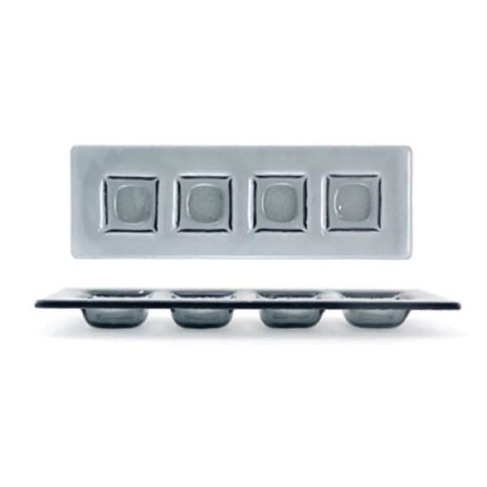 Glass Dinnerware 11.75" x 4" Rectangular Charcoal Glass Sectional Plate - Case Pack: 12