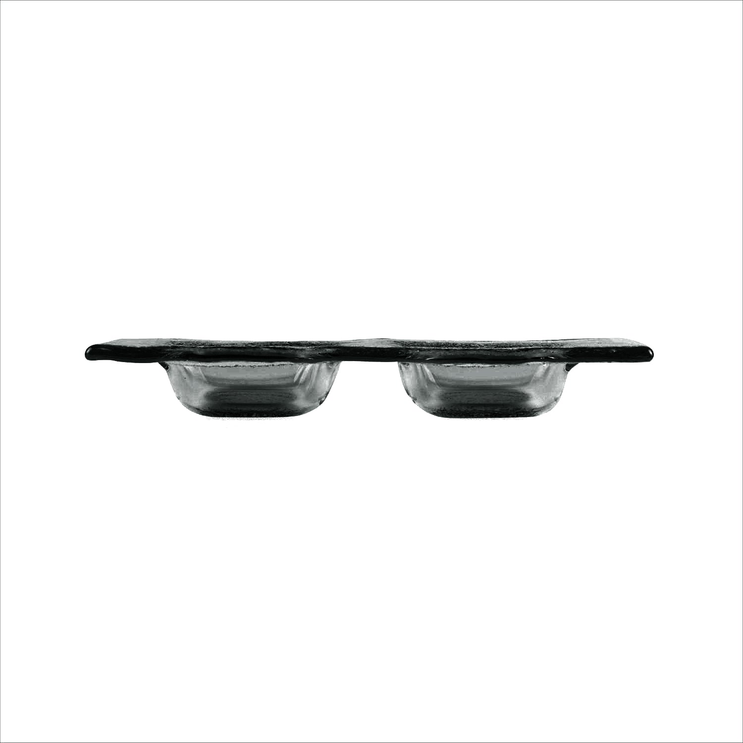 Turgla Fusion Glass 7" x 4" Rectangular Charcoal Glass Sectional Plate