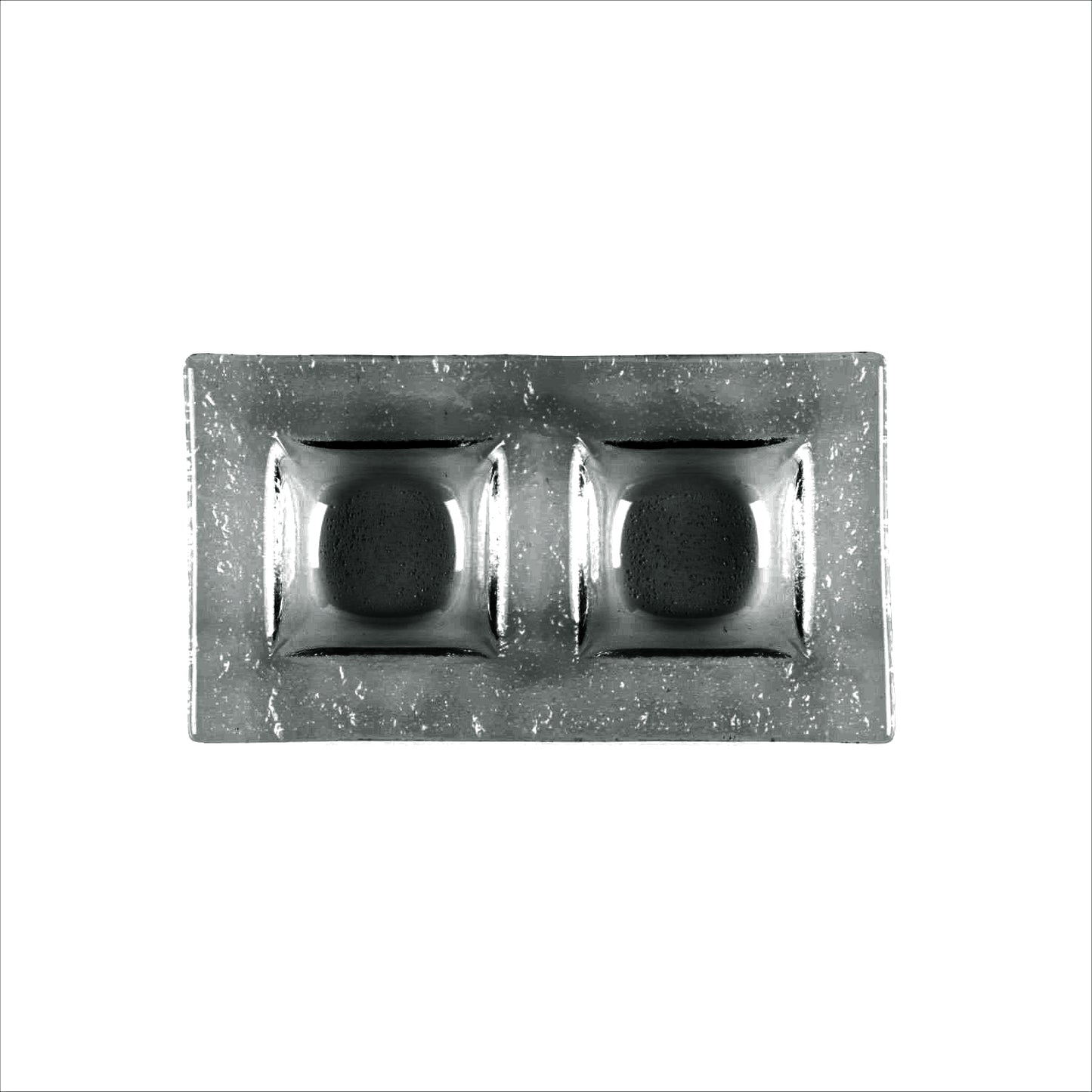 Turgla Fusion Glass 7" x 4" Rectangular Charcoal Glass Sectional Plate