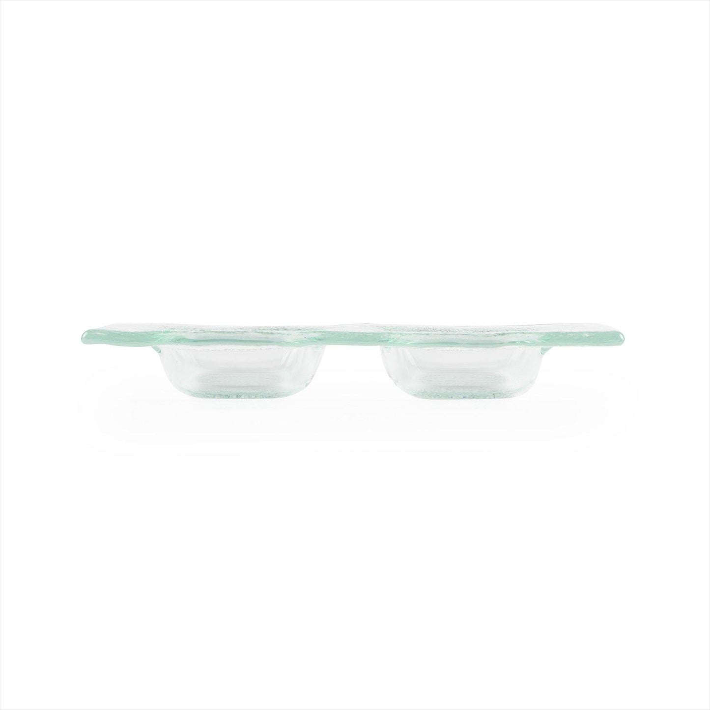 Glass Dinnerware 7" x 4" Rectangular Clear Glass Sectional Plate - Case Pack: 12