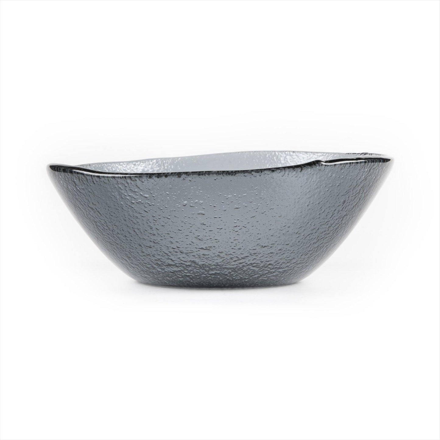 Glass Dinnerware dia.7.5" h:2.75" 20 oz. Round Charcoal Glass Bowl - Case Pack: 12