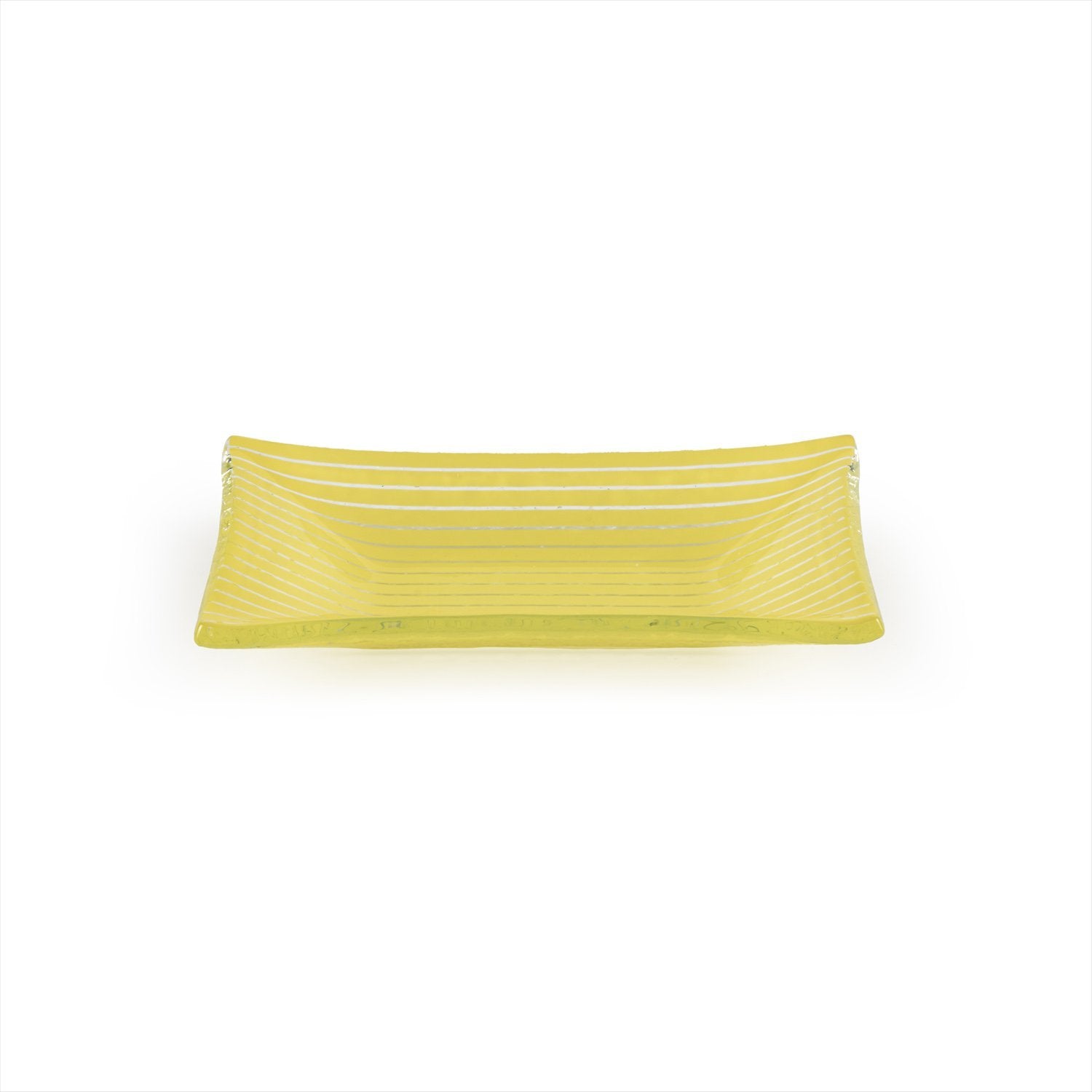 Turgla Fusion Glass 4.25" x 2.5" x h:0.5" 1 oz. Rectangular Yellow Glass Ramekin
