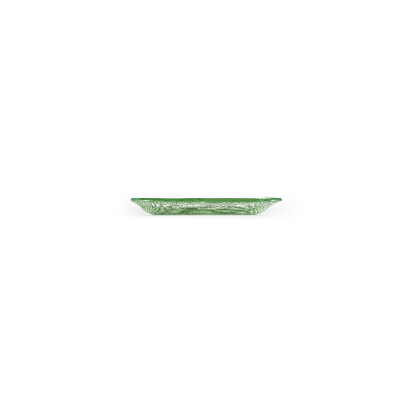 Glass Dinnerware 7.75" x 4.25" x h:0.5" Oval Green Glass Platter - Case Pack: 12