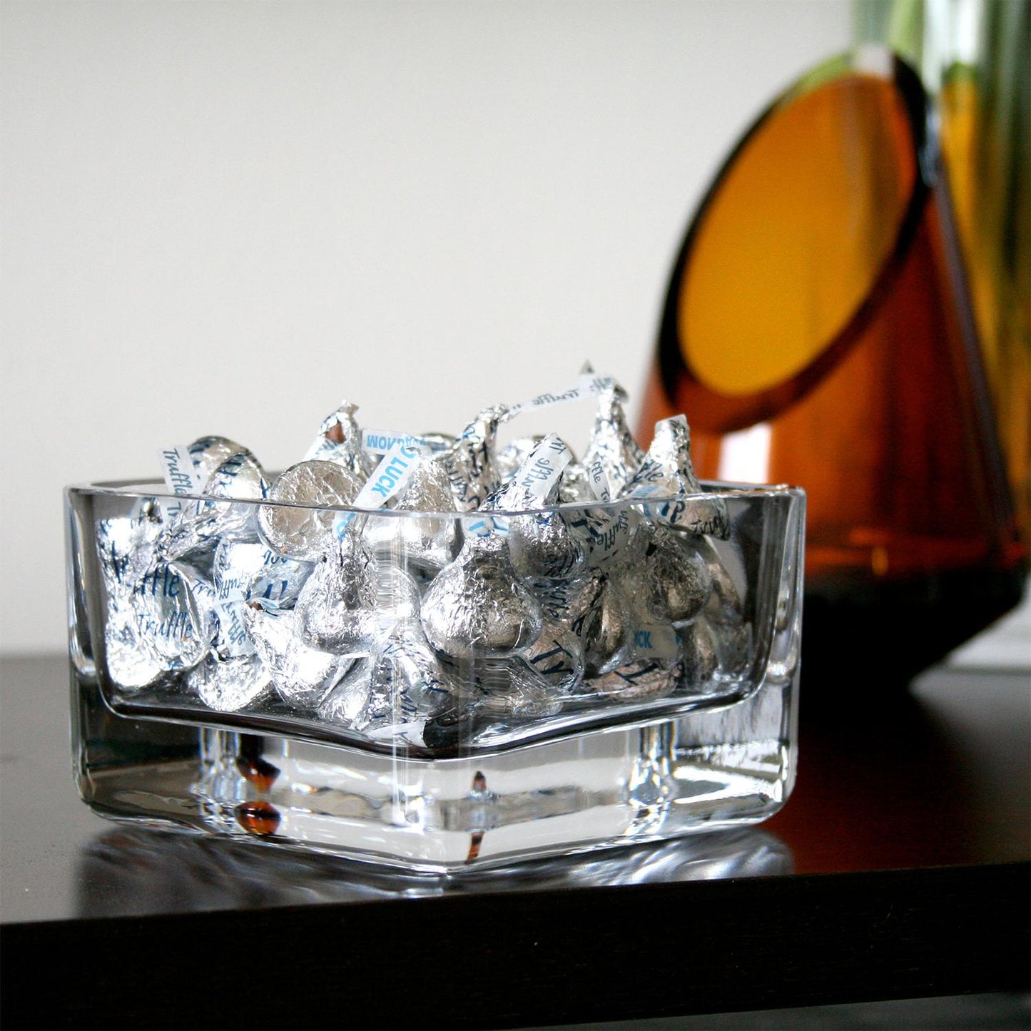 Decorative Senses 4" x 4" x h:2" 9 oz. Square Clear Glass Bowl - Case Pack: 4