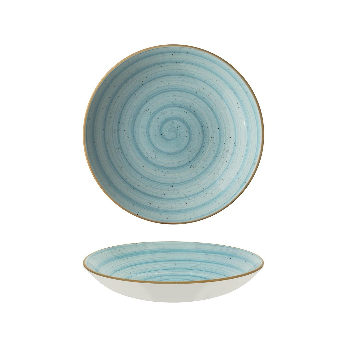 Turgla Vitrified Aqua dia.11" h:2.5" 57 oz. Round Blue Vitrified Bowl - Case Pack: 6