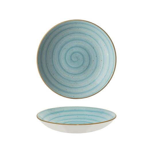 Turgla Vitrified Aqua dia.11" h:2.5" 57 oz. Round Blue Vitrified Bowl - Case Pack: 6