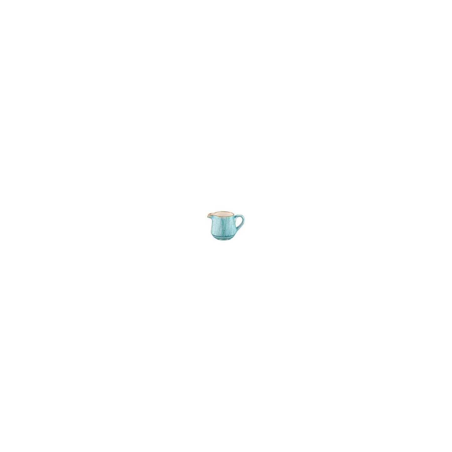 Turgla Vitrified Aqua dia.1.75" h:2" 3 oz. Round Blue Vitrified Creamer - Case Pack: 24
