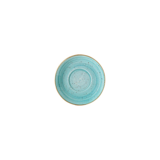 Turgla Vitrified Aqua dia.6.75" Round Blue Vitrified Saucer - Case Pack: 12