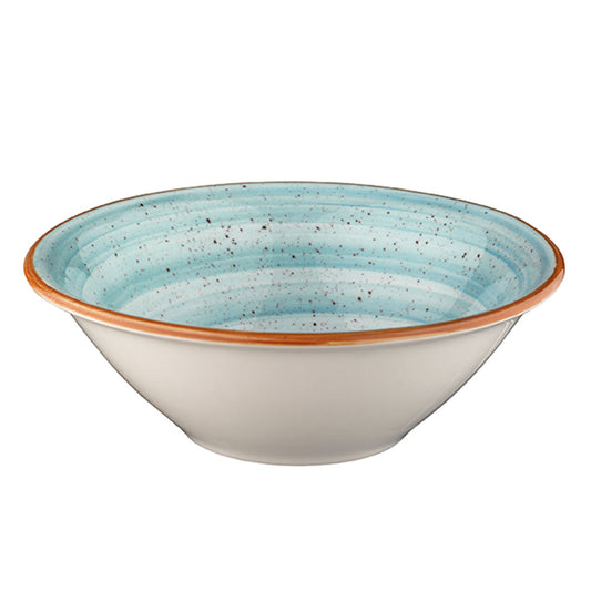 Porcelain Aqua dia.8" h:2.5" 30 oz. Round Blue Porcelain Bowl - Case Pack: 6