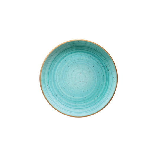 Turgla Vitrified Aqua dia.10.5" Round Blue Vitrified Plate - Case Pack: 12