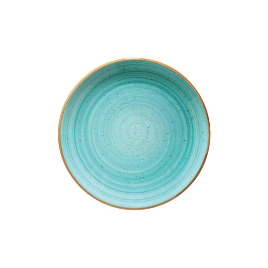 Turgla Vitrified Aqua dia.12" Round Blue Vitrified Plate - Case Pack: 6