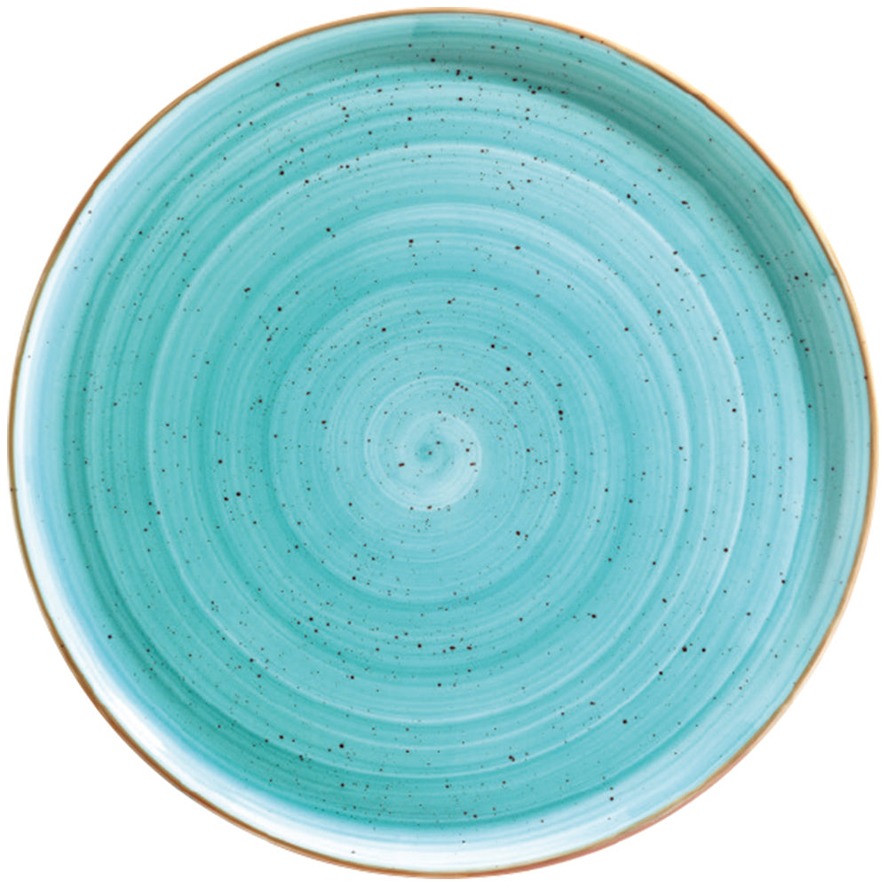 Porcelain Aqua dia.12.75" Round Blue Porcelain Plate - Case Pack: 6