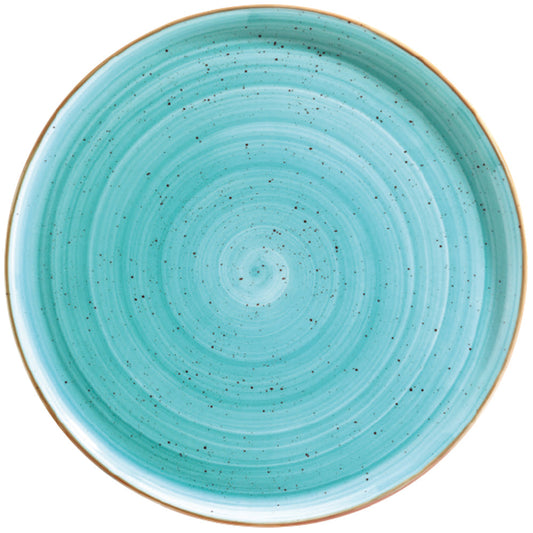 Porcelain Aqua dia.12.75" Round Blue Porcelain Plate - Case Pack: 6