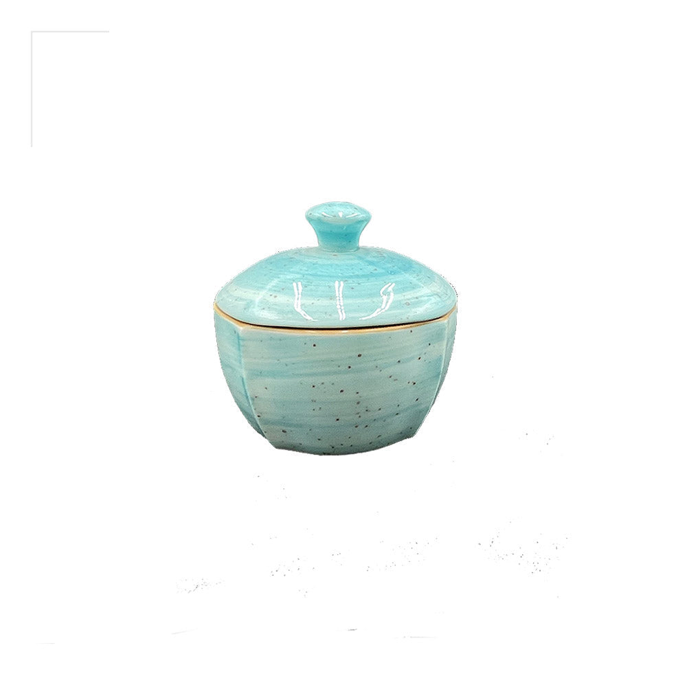 Porcelain Aqua dia.3.5" h:2" Round Blue Porcelain Bowl - Case Pack: 12