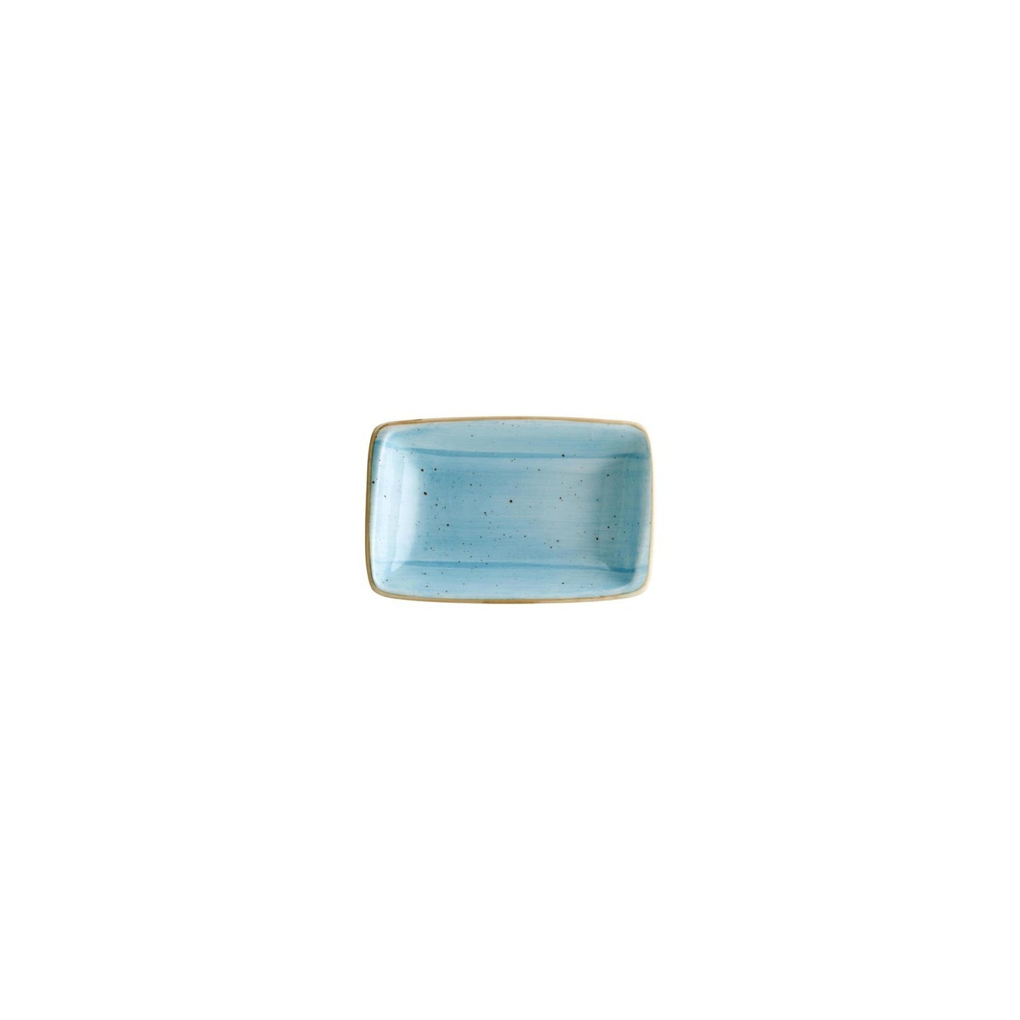 Aqua 6" x 3.75" x h:1.25" 6 oz. Rectangular Blue Vitrified Deep Plate