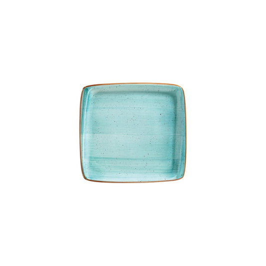 Turgla Vitrified Aqua 8.5" x 8" Square Blue Vitrified Plate - Case Pack: 12