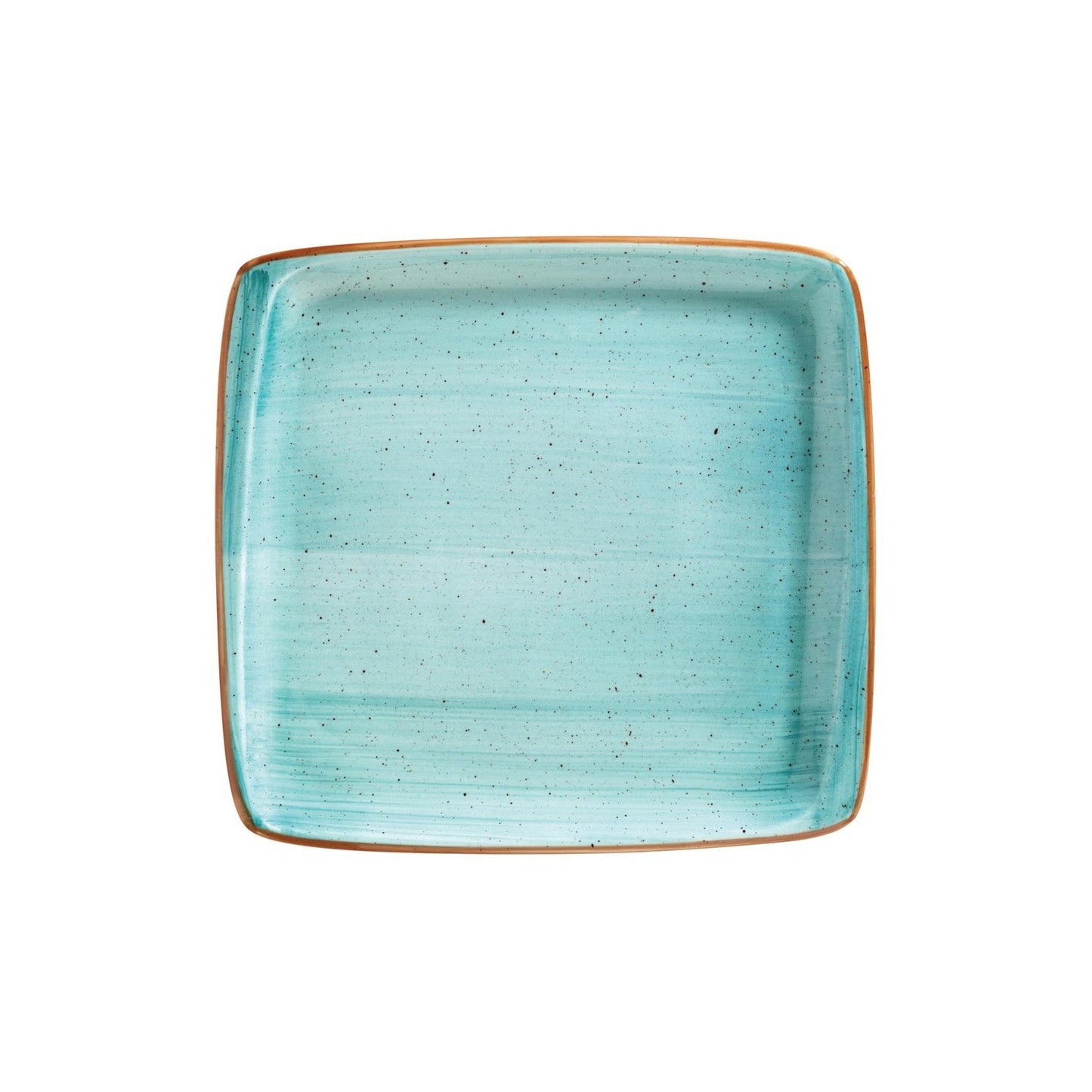 Turgla Vitrified Aqua 12.75" x 12" x h:0.75" Square Blue Vitrified Platter - Case Pack: 6