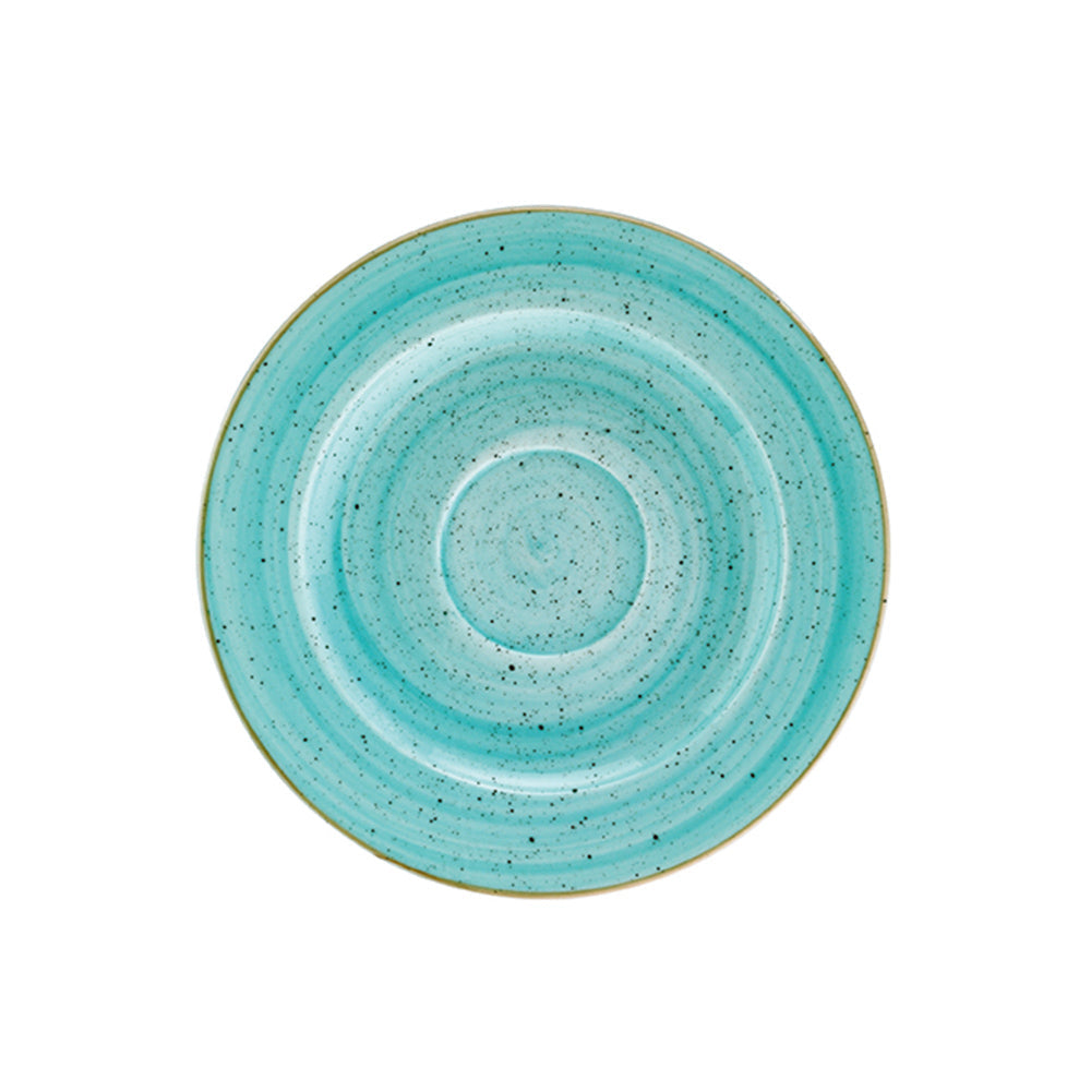 Porcelain Aqua dia.6.25" Round Blue Porcelain Saucer - Case Pack: 6