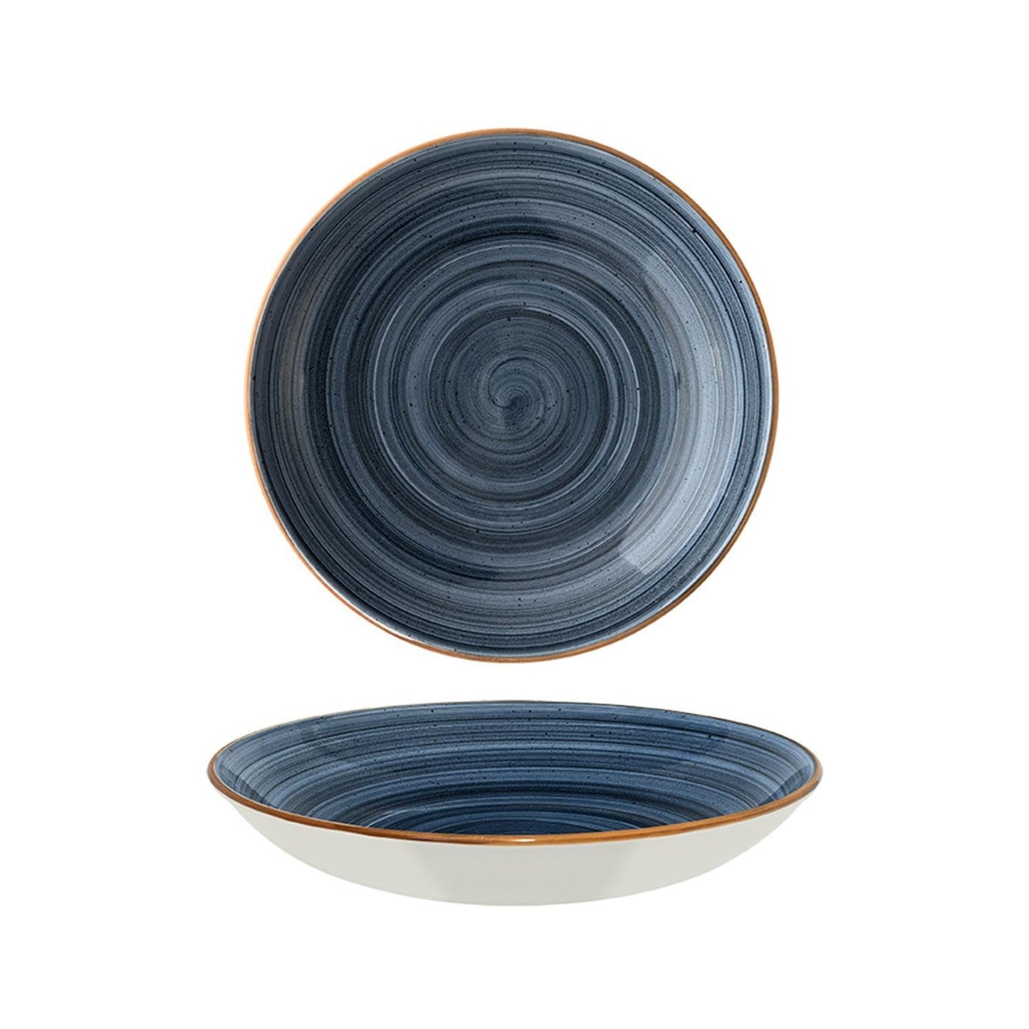 Turgla Vitrified Dusk dia.9" h:2" 34 oz. Round Blue Vitrified Bowl - Case Pack: 6