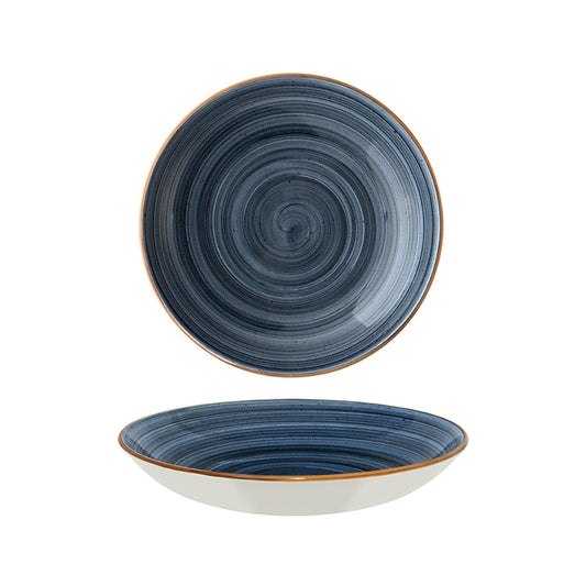 Turgla Vitrified Dusk dia.9" h:2" 34 oz. Round Blue Vitrified Bowl - Case Pack: 6