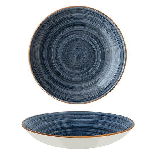 Turgla Vitrified Dusk dia.11" h:2.5" 57 oz. Round Blue Vitrified Bowl - Case Pack: 6