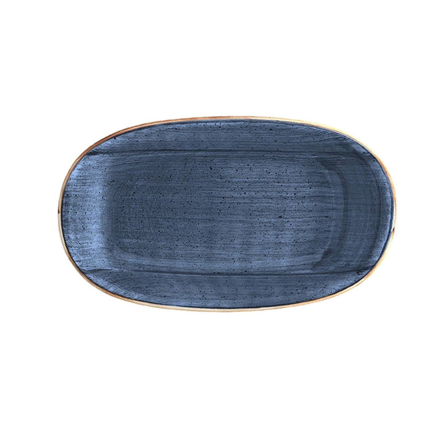 Dusk 6" x 3.5" x h:0.75" Oval Blue Vitrified Platter