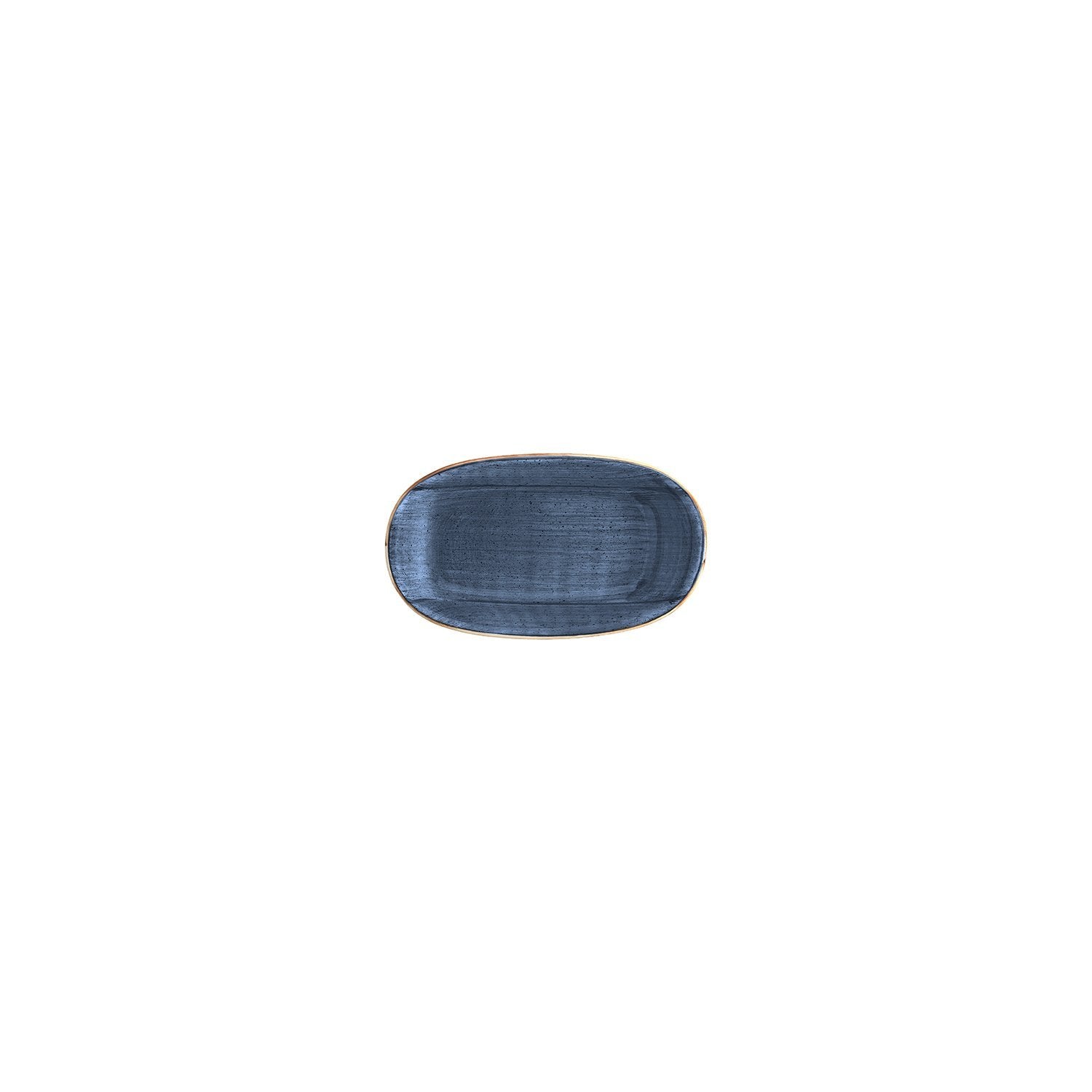 Dusk 6" x 3.5" x h:0.75" Oval Blue Vitrified Platter