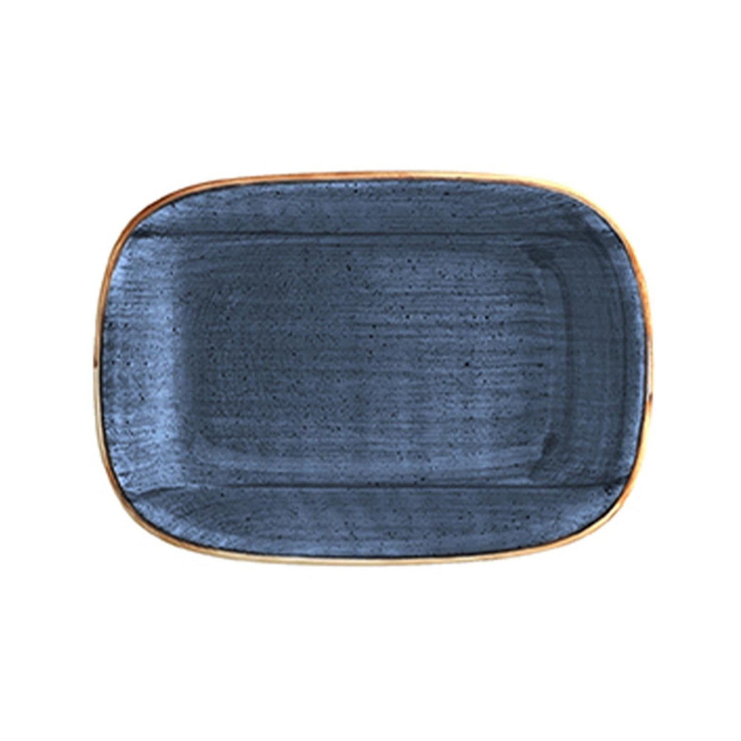 Dusk 6.5" x 4.5" x h:1.5" 12 oz. Rectangular Blue Vitrified Deep Plate