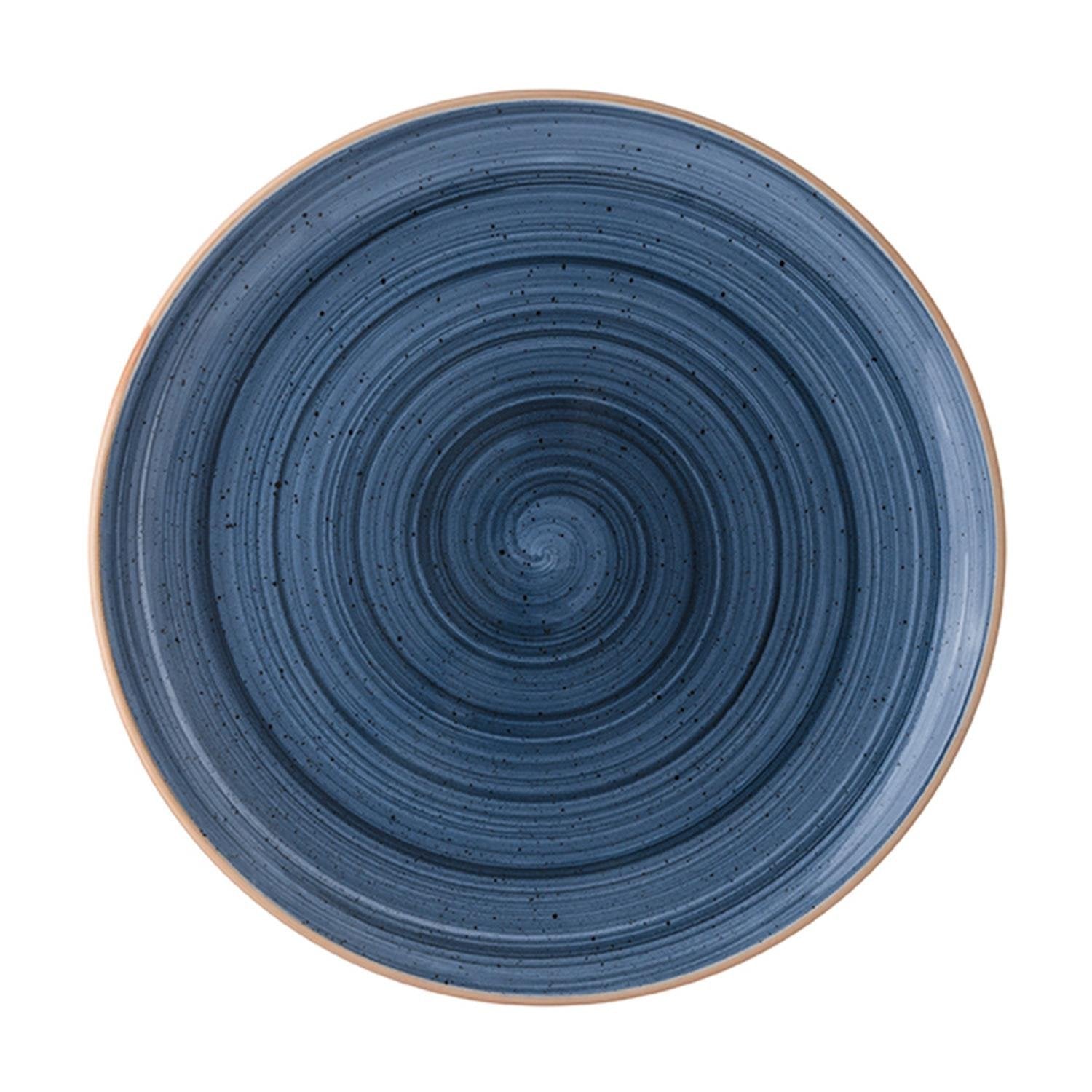 Dusk dia.9" Round Blue Vitrified Plate