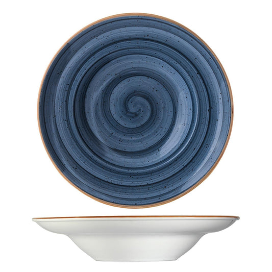 Turgla Vitrified Dusk dia.10.75" h:2.25" 16 oz. Round Blue Vitrified Bowl - Case Pack: 6